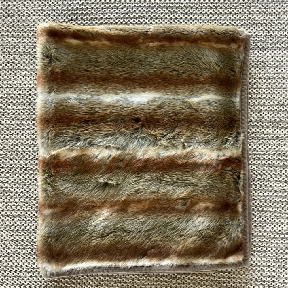 Pottery Barn Fox fur Throw blanket